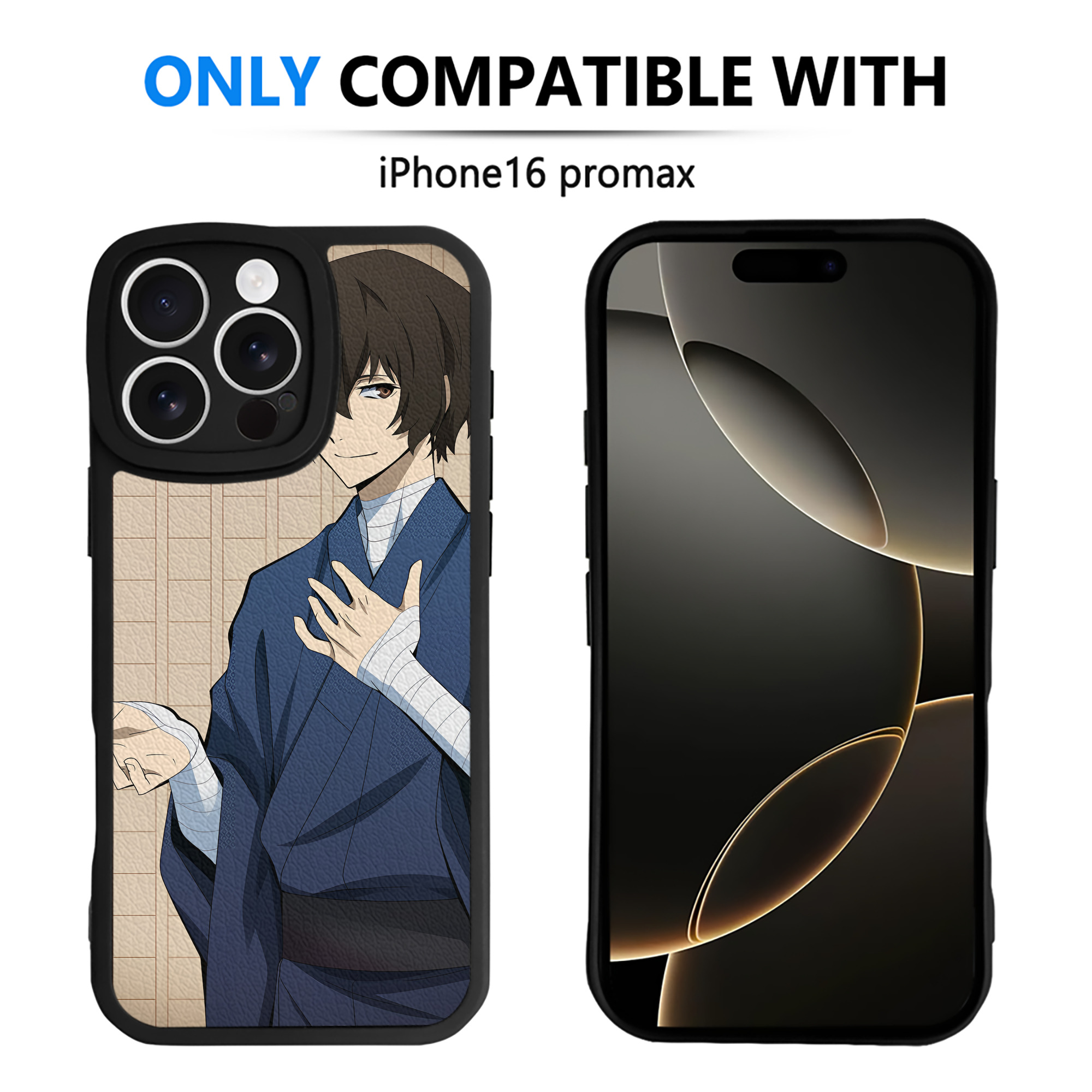 （画像用） 文豪ストレイドッグス Bungo Stray Dogs 【iPhone 16シリーズ対応】シリコンスマホケース（レザー調） 材質：シリコン